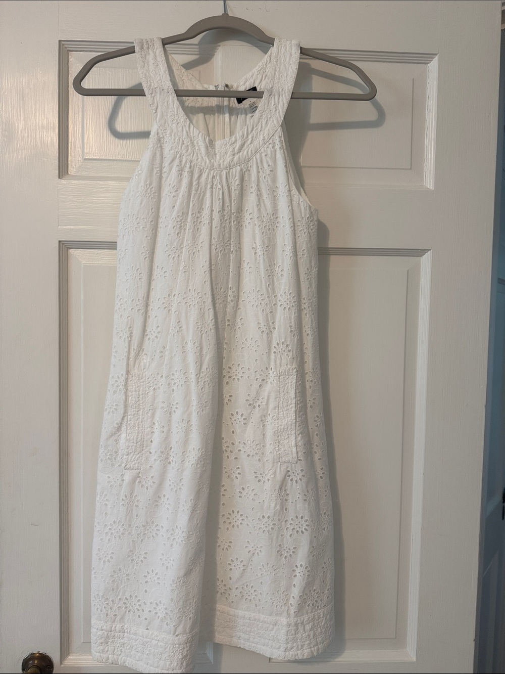 J. Crew White Eyelet Cotton Dress